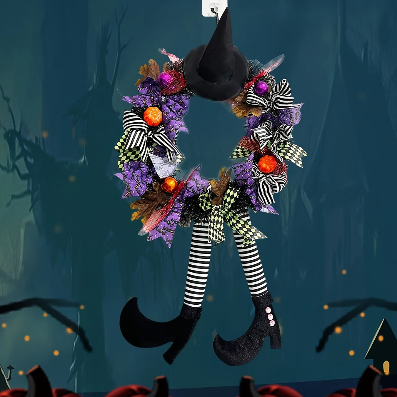 Spooky Witch Halloween Wreath Wall and Door Decor