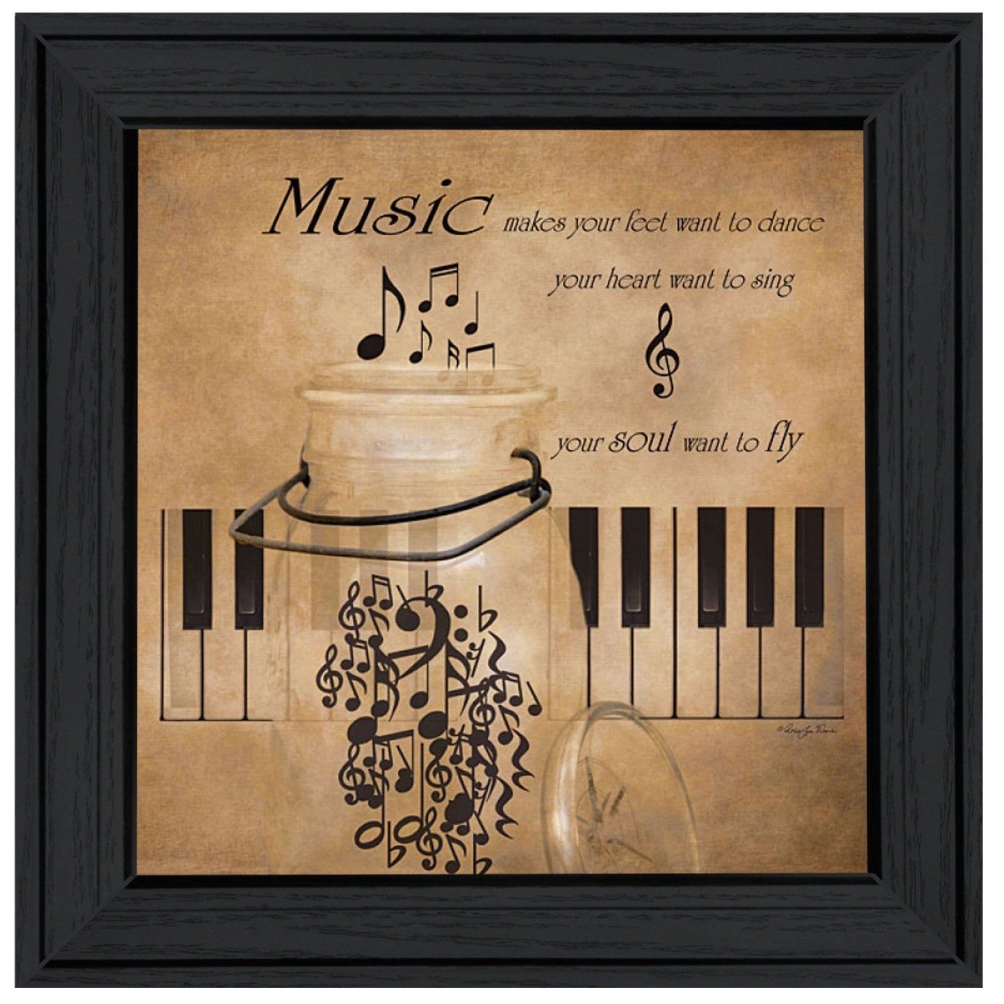 Music 3 Black Framed Print Wall Art-1