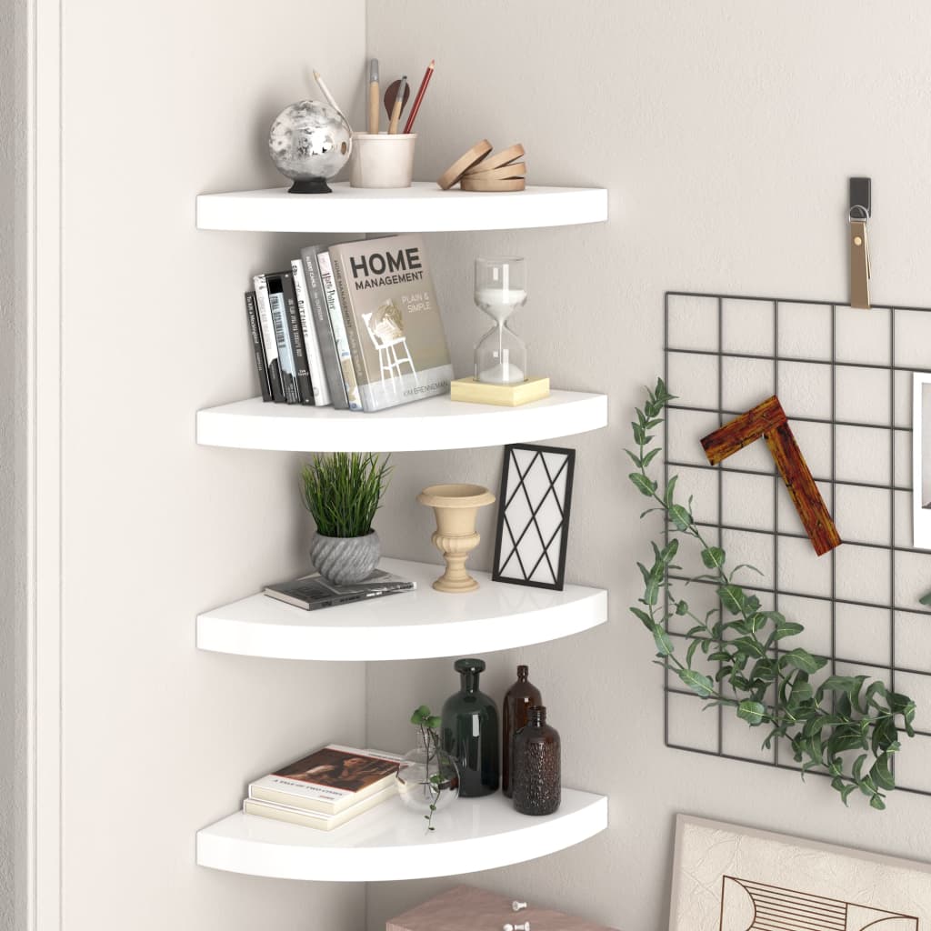 vidaXL Wall Corner Shelf Floating Corner Shelf Wall Mounted Display Shelf-37
