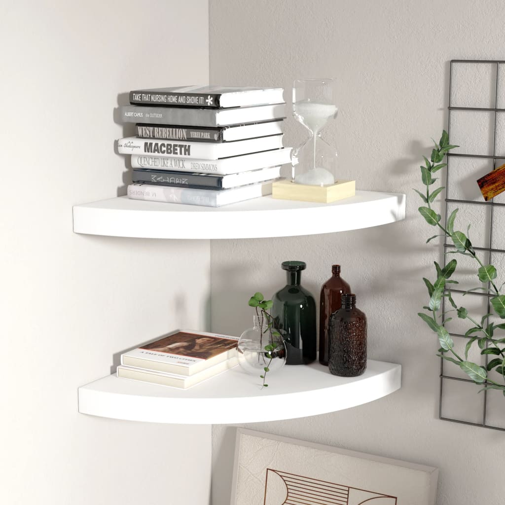 vidaXL Wall Corner Shelf Floating Corner Shelf Wall Mounted Display Shelf-53
