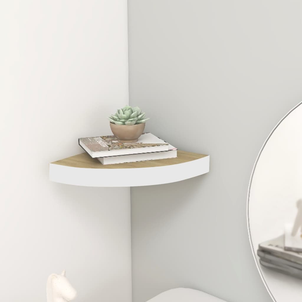 vidaXL Wall Corner Shelf Floating Corner Shelf Wall Mounted Display Shelf-43