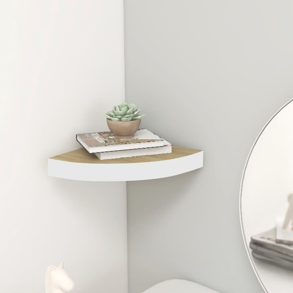 vidaXL Wall Corner Shelf Floating Corner Shelf Wall Mounted Display Shelf-47