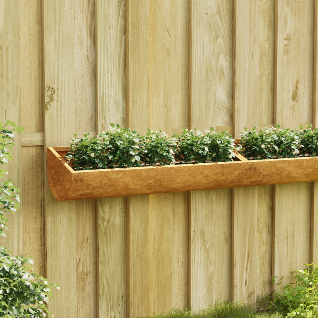 vidaXL Garden Wall Planter 19.7"x6.3"x3.9" Corten Steel-6