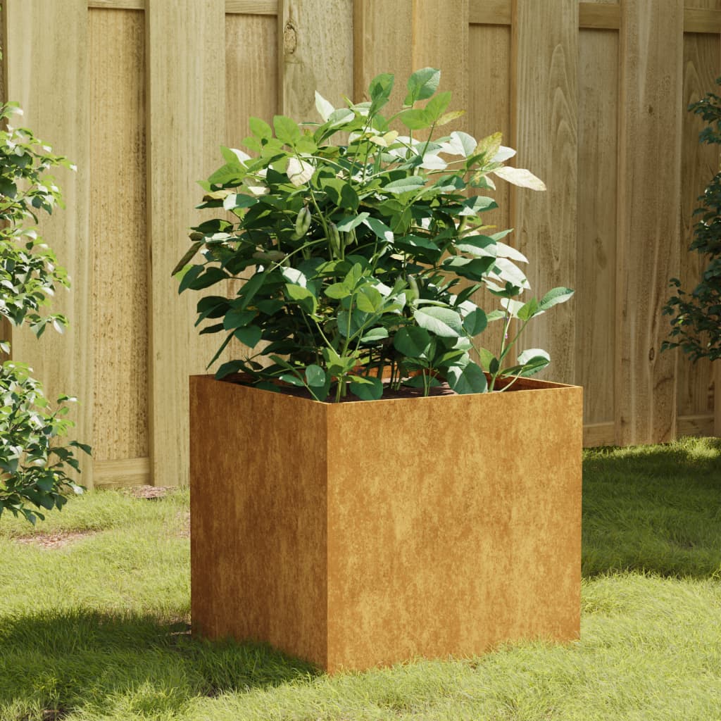 vidaXL Garden Wall Planter 19.7"x6.3"x3.9" Corten Steel-5