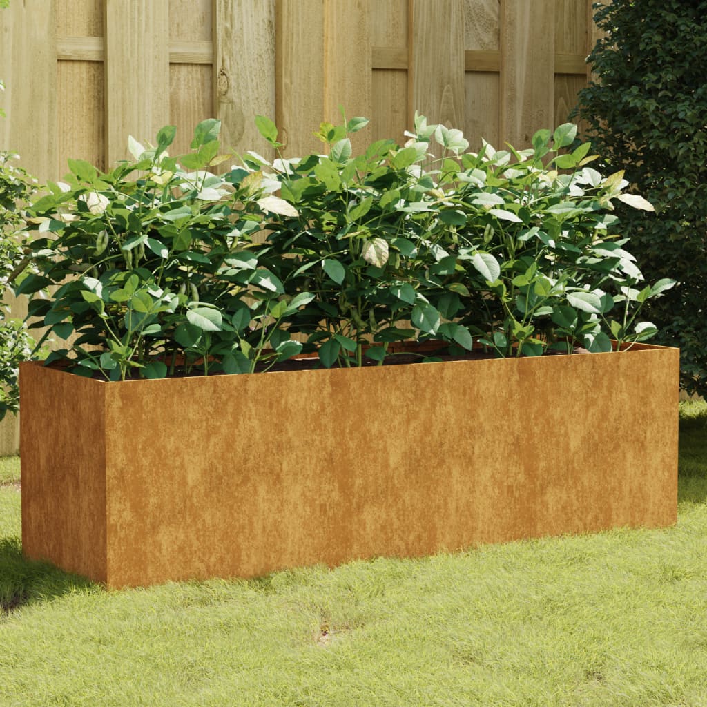 vidaXL Garden Wall Planter 19.7"x6.3"x3.9" Corten Steel-8