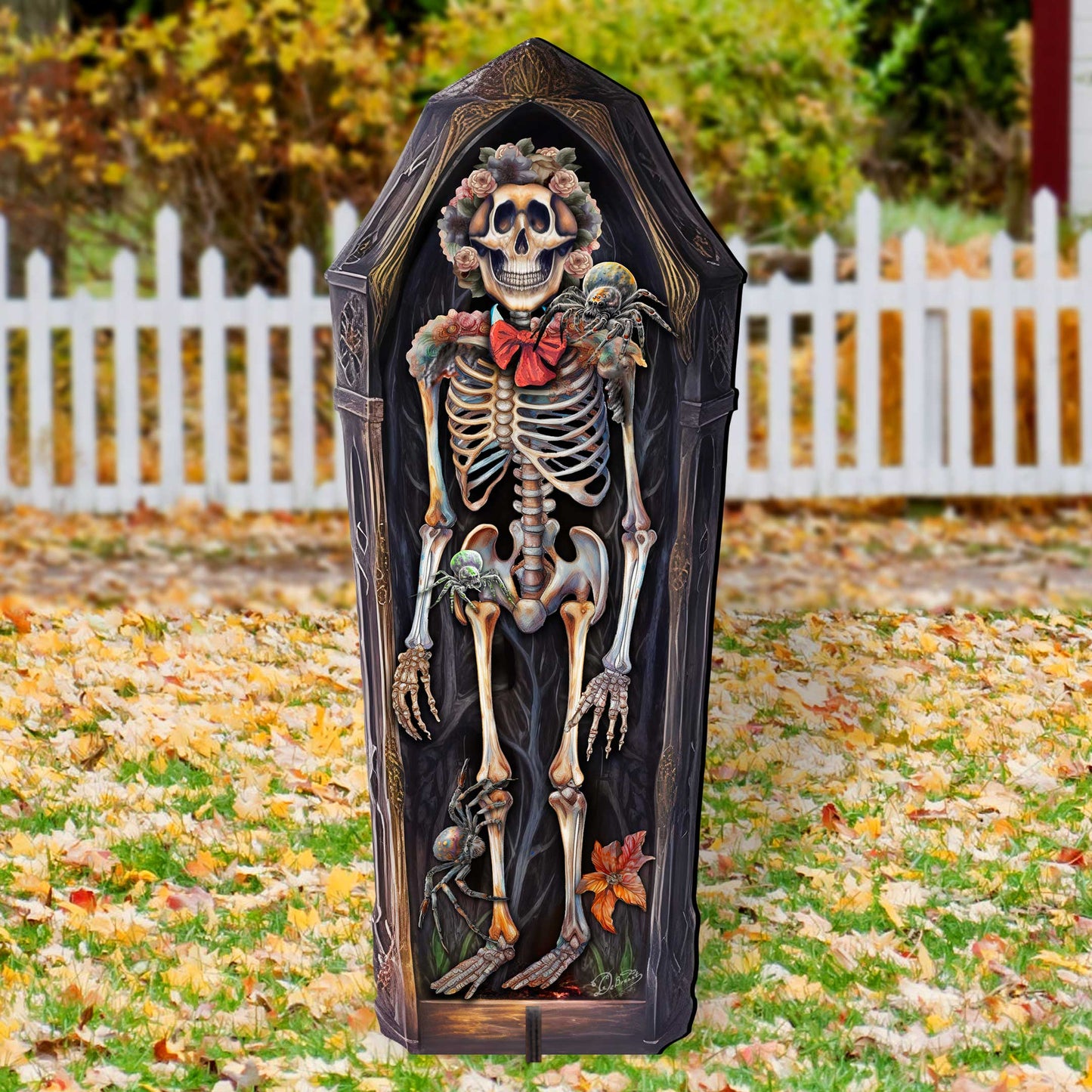 Halloween Skeleton Coffin Freestanding Decor - Halloween Garden Decor by G. Debrekht - Halloween Decor- 8652797F
